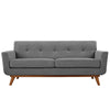 Modway Engage Mid-Century Modern Upholstered Fabric Loveseat in Expectation Gray MDY-EEI-1179-GRY