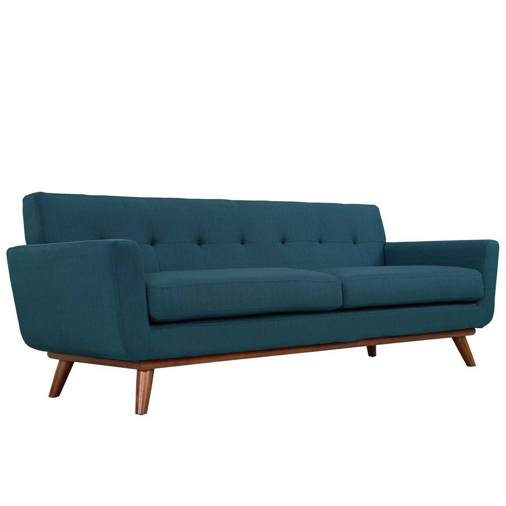 Modway Engage Mid-Century Modern Upholstered Fabric Sofa in Azure MDY-EEI-1180-AZU