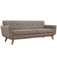 Modway Engage Mid-Century Modern Upholstered Fabric Sofa in Granite MDY-EEI-1180-GRA