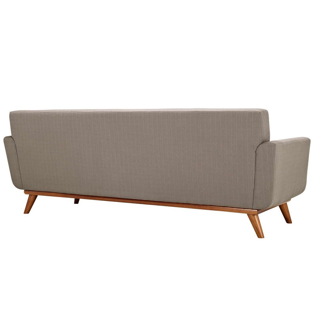 Modway Engage Mid-Century Modern Upholstered Fabric Sofa in Granite MDY-EEI-1180-GRA