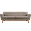 Modway Engage Mid-Century Modern Upholstered Fabric Sofa in Granite