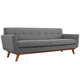 Modway Engage Mid-Century Modern Upholstered Fabric Sofa in Expectation Gray MDY-EEI-1180-GRY