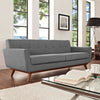 Modway Engage Mid-Century Modern Upholstered Fabric Sofa in Expectation Gray
