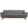 Modway Engage Mid-Century Modern Upholstered Fabric Sofa in Expectation Gray