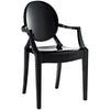 Modway Casper Modern Acrylic Stacking Kitchen and Dining Room Arm Chair in Black - Fully Assembled