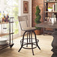 Modway Procure Industrial Modern Wood and Iron Adjustable Height Swivel Bar Stool in Brown