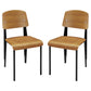 Modway Cabin Modern Wood and Metal Two Kitchen and Dining Room Chairs in Walnut