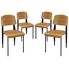 Modway Cabin Modern Dining Side Chairs in Walnut - Set of 4