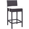 Modway Lift Wicker Rattan Outdoor Patio Two Bar Stools with Cushions in Espresso White MDY-EEI-1281-EXP-WHI