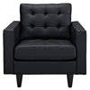 Modway Empress Mid-Century Modern Upholstered Leather Two Armchair Set Black MDY-EEI-1282-BLK