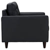 Modway Empress Mid-Century Modern Upholstered Leather Two Armchair Set Black MDY-EEI-1282-BLK