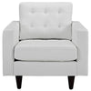 Modway Empress Mid-Century Modern Upholstered Leather Two Armchair Set White MDY-EEI-1282-WHI