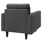 Modway Empress Mid-Century Modern Upholstered Fabric Two Armchair Set in Gray MDY-EEI-1283-DOR