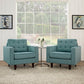 Modway Empress Mid-Century Modern Upholstered Fabric Two Armchair Set in Laguna MDY-EEI-1283-LAG