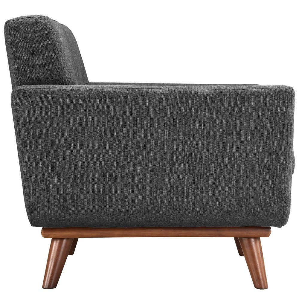 Modway Engage Mid-Century Modern Upholstered Fabric Two Armchair Set in Gray MDY-EEI-1284-DOR