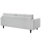 Modway Empress Mid-Century Modern Upholstered Leather Sofa and Two Armchair Set White MDY-EEI-1312-WHI