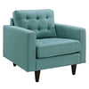 Modway Empress Mid-Century Modern Upholstered Fabric Sofa and Two Armchair Set in Laguna MDY-EEI-1314-LAG