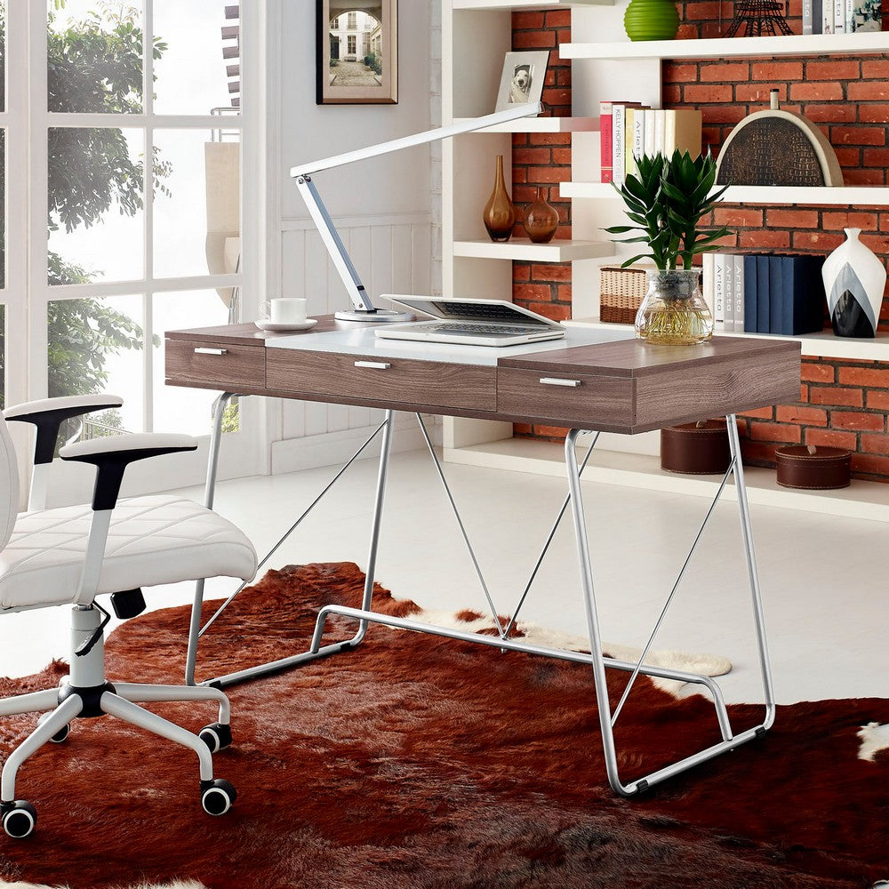 Panel Office Desk by Modway| Birch