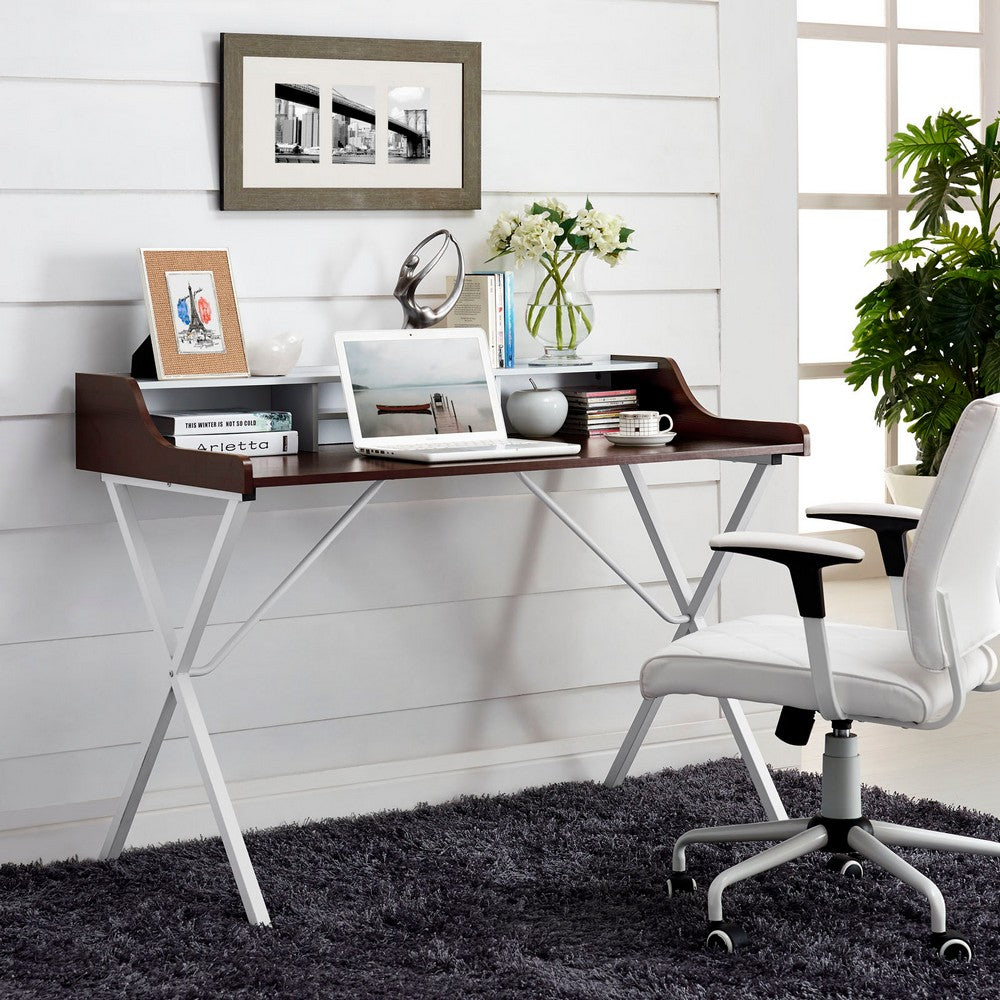 Bin Office Desk by Modway| Cherry