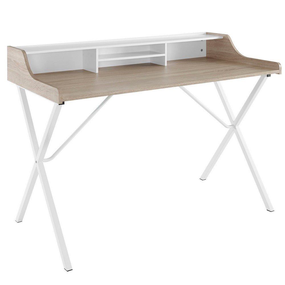 Bin Office Desk by Modway| Oak