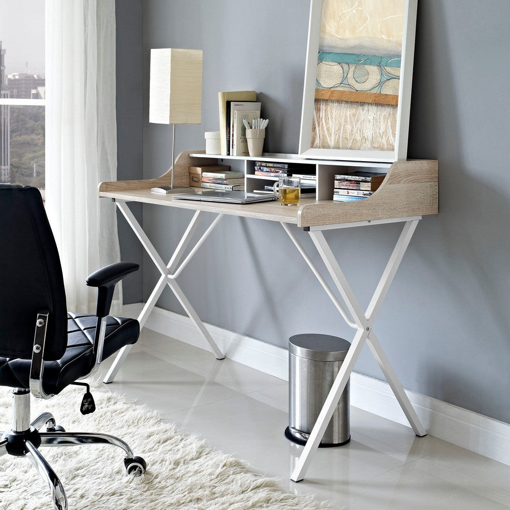 Bin Office Desk by Modway| Oak