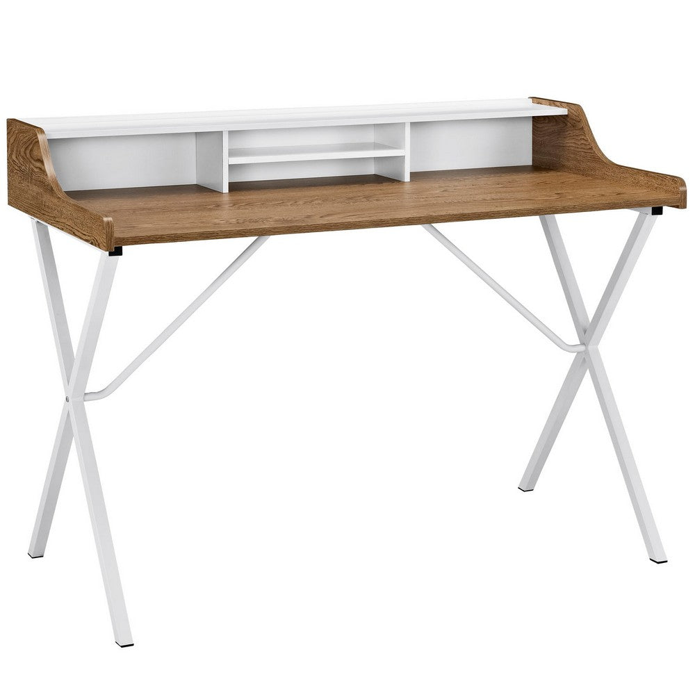 Bin Office Desk by Modway| Walnut