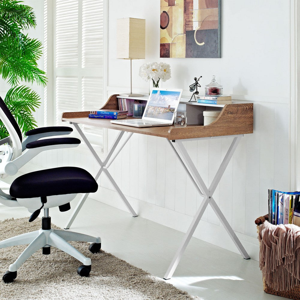 Bin Office Desk by Modway| Walnut