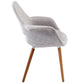 Modway Aegis Mid-Century Modern Upholstered Fabric with Wood Legs Seats Two Light Gray MDY-EEI-1329-LGR