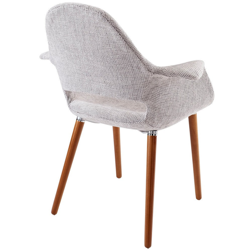 Modway Aegis Mid-Century Modern Upholstered Fabric with Wood Legs Seats Two Light Gray MDY-EEI-1329-LGR