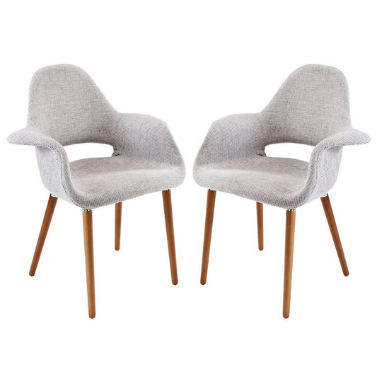 Aegis Dining Armchair Set of 2 by Modway| Light Gray