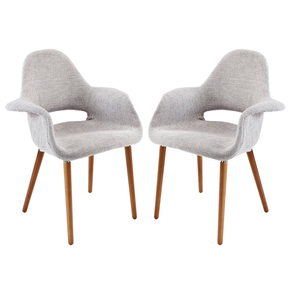 Aegis Dining Armchair Set of 2 by Modway| Light Gray