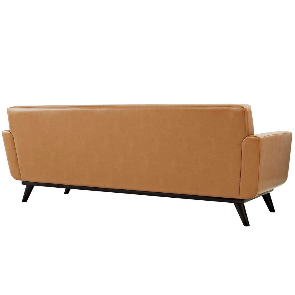 Modway Engage Mid-Century Modern Leather Upholstered Sofa in Tan MDY-EEI-1338-TAN