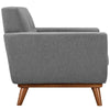 Modway Engage Mid-Century Modern Upholstered Set in Expectation Gray Armchair and Sofa MDY-EEI-1344-GRY