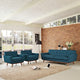 Modway Engage Mid-Century Modern Upholstered Azure, Two Armchairs and Sofa