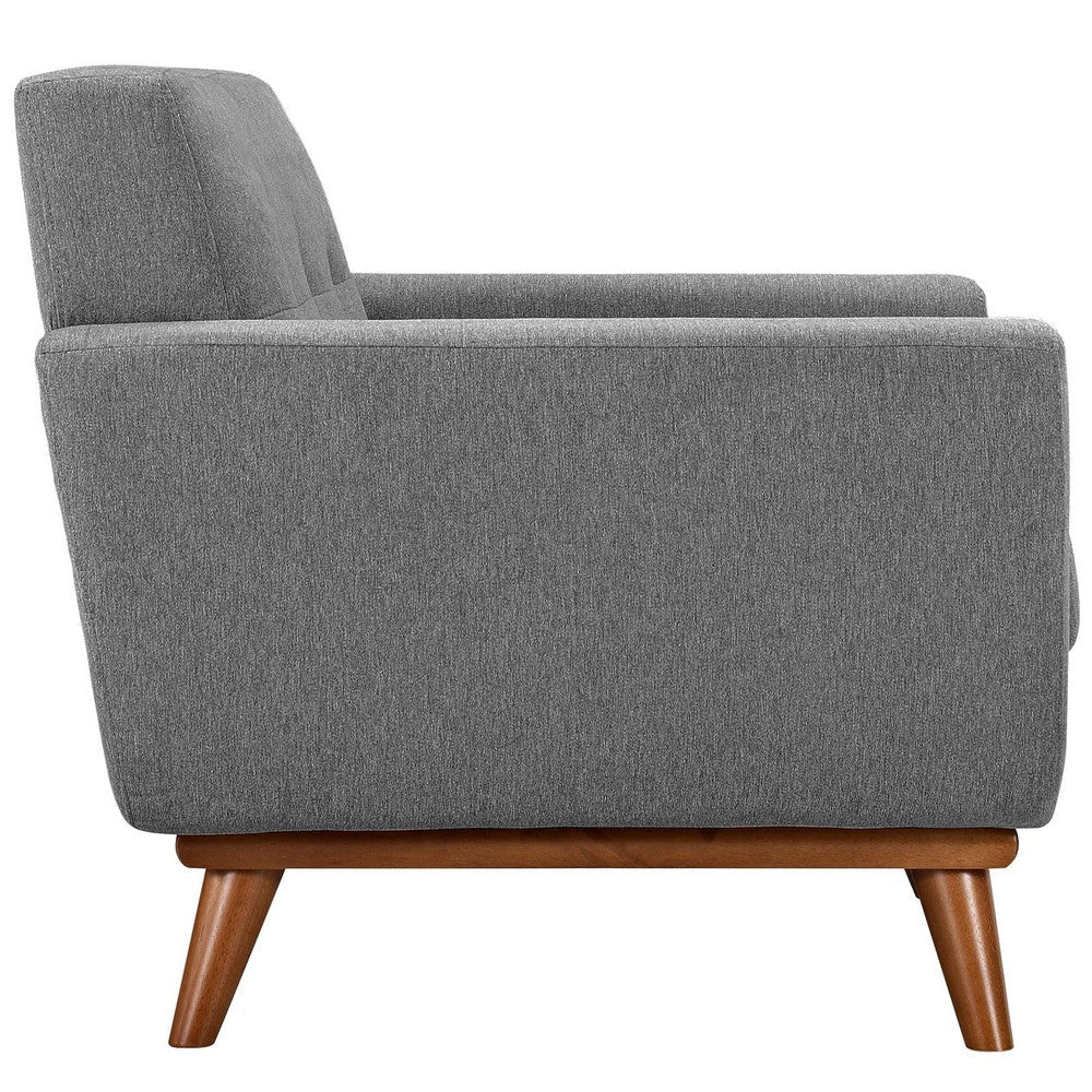 Modway Engage Mid-Century Modern Upholstered Expectation Gray Two Armchairs and Sofa MDY-EEI-1345-GRY