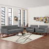 Modway Engage Mid-Century Modern Upholstered Expectation Gray, Two Armchairs and Sofa