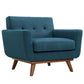 Modway Engage Mid-Century Modern Upholstered Fabric Armchair and Loveseat in Azure MDY-EEI-1346-AZU