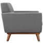 Modway Engage Mid-Century Modern Upholstered Fabric Armchair and Loveseat in Expectation Gray MDY-EEI-1346-GRY