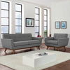 Modway Engage Mid-Century Modern Upholstered Fabric Armchair and Loveseat in Expectation Gray MDY-EEI-1346-GRY