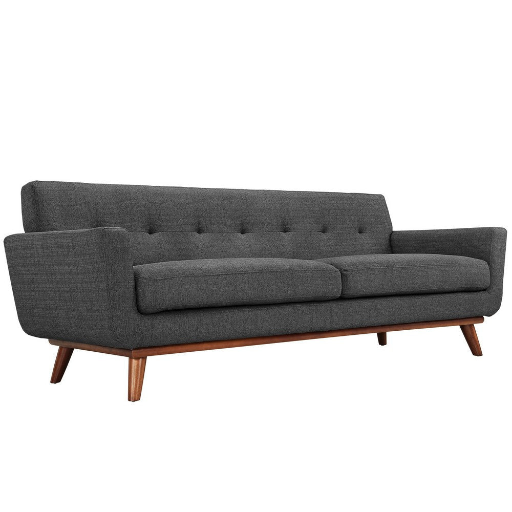 Modway Engage Mid-Century Modern Upholstered Loveseat and Sofa in Gray MDY-EEI-1348-DOR