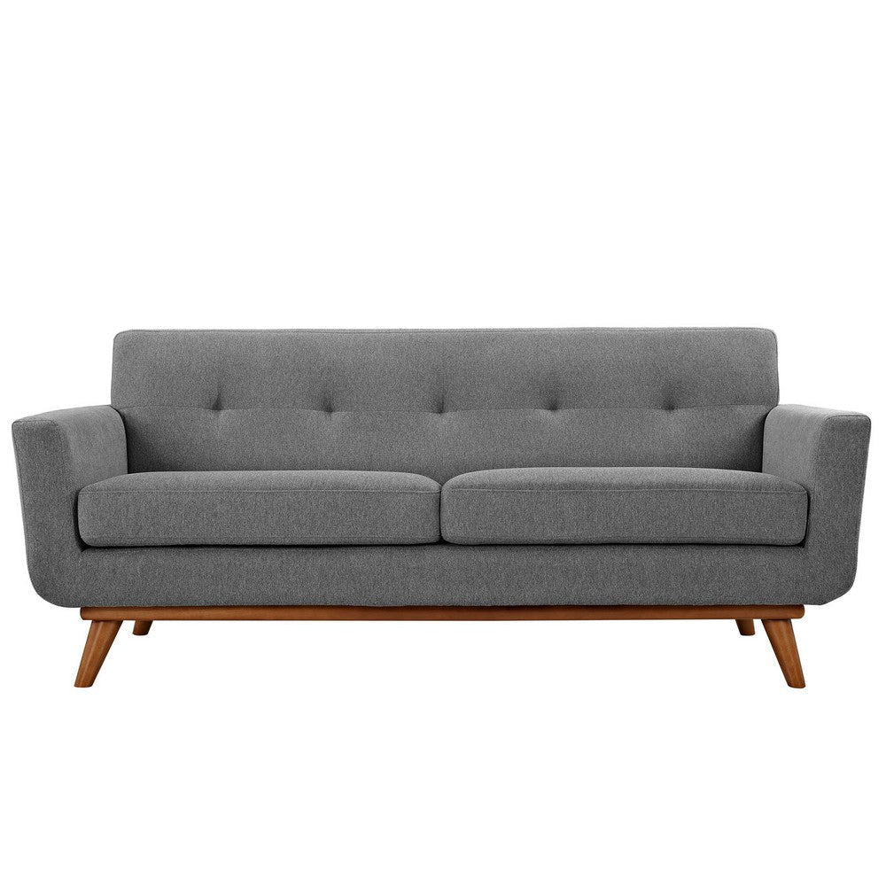 Modway Engage Mid-Century Modern Upholstered Loveseat and Sofa in Expectation Gray MDY-EEI-1348-GRY