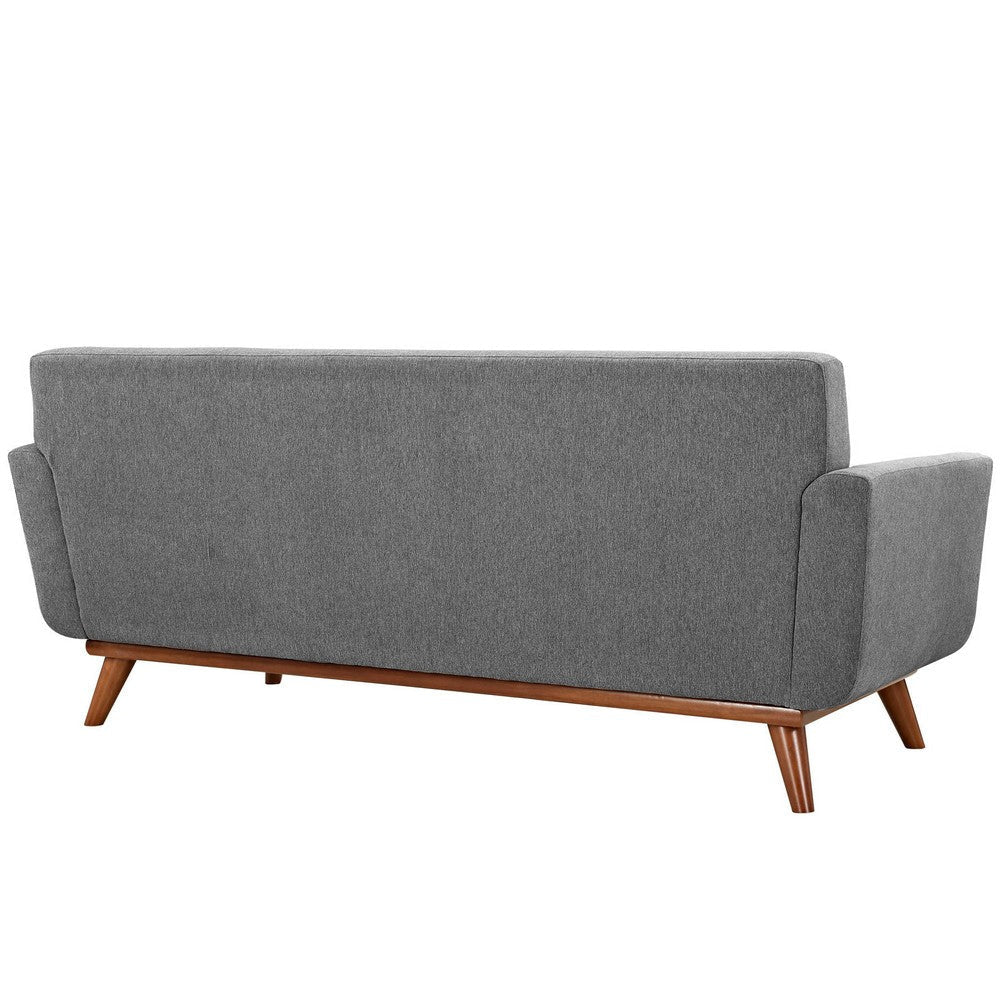 Modway Engage Mid-Century Modern Upholstered Fabric Sofa Loveseat and Armchair in Expectation Gray MDY-EEI-1349-GRY