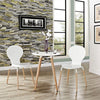 Modway Path Mid-Century Modern Two Kitchen and Dining Room Chairs in White MDY-EEI-1368-WHI