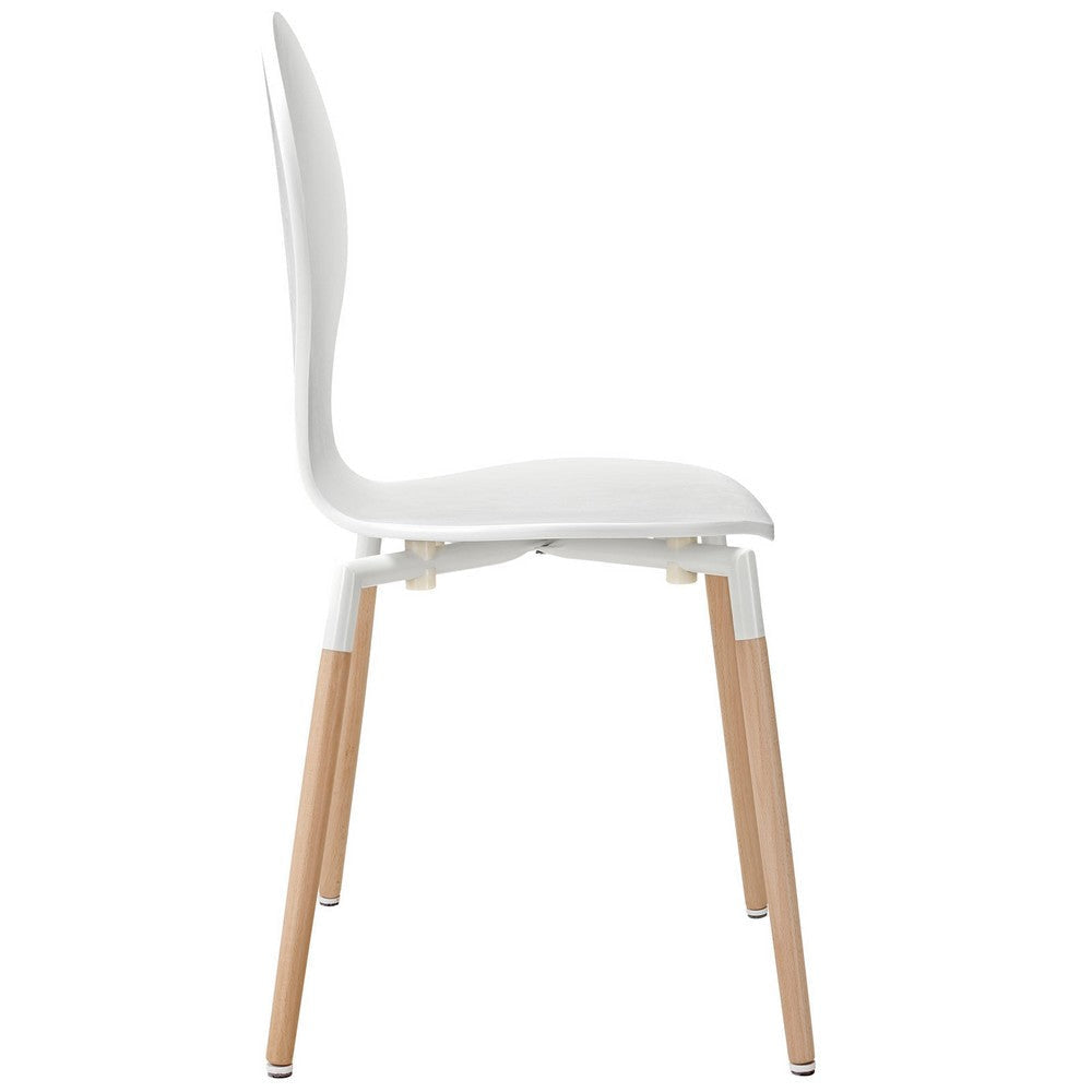 Modway Path Mid-Century Modern Four Kitchen and Dining Room Chairs in White MDY-EEI-1369-WHI