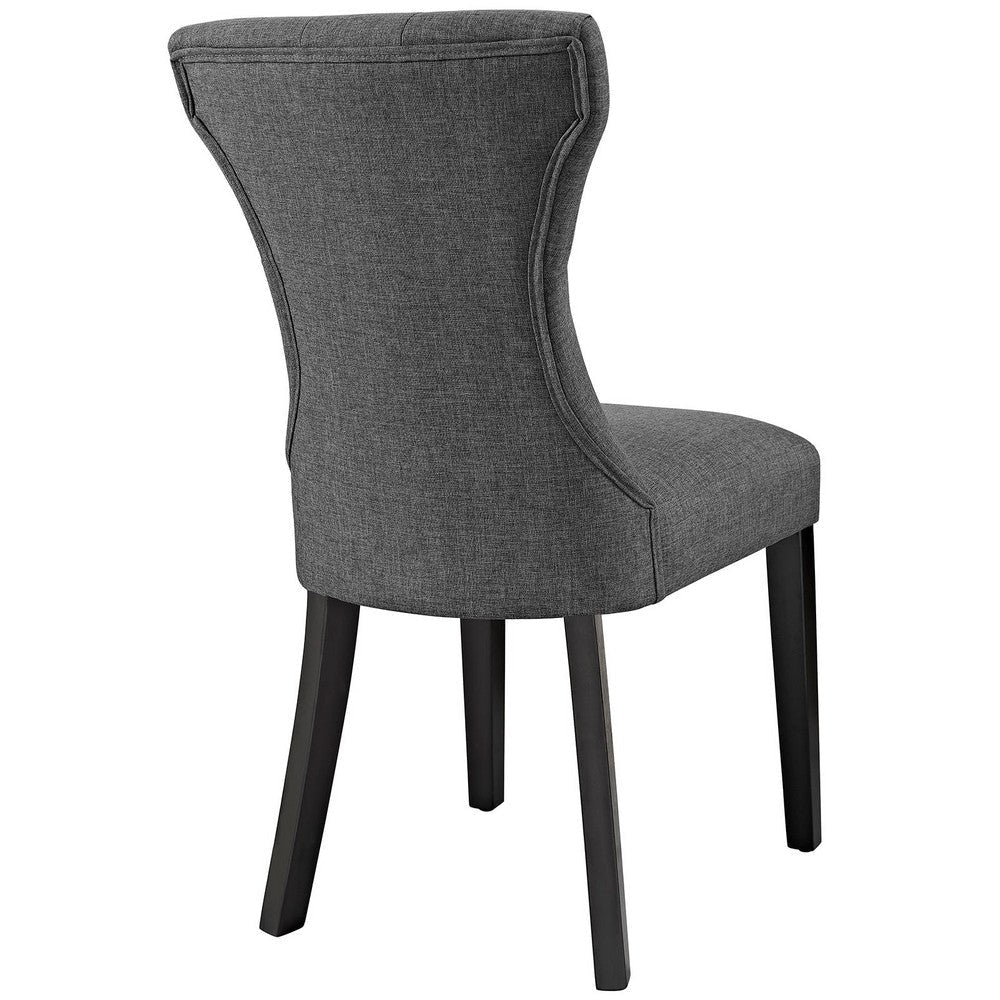 Modway Silhouette Modern Tufted Upholstered Fabric Parsons Kitchen and Dining Room Chair in Gray MDY-EEI-1380-GRY