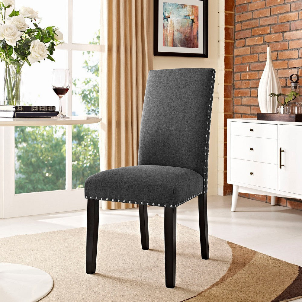 Modway Parcel Upholstered Fabric Parsons Dining Side Chair in Gray MDY-EEI-1384-GRY