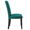 Modway Parcel Modern Upholstered Fabric with Nailhead Trim Dining Chair Teal MDY-EEI-1384-TEA