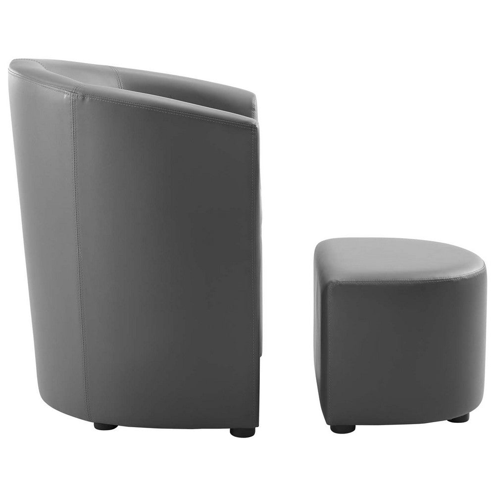Divulge Armchair and Ottoman by Modway| Gray