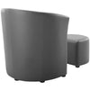 Modway Divulge Faux Leather Armchair and Ottoman Set in Gray 28D x 22W x 30H in MDY-EEI-1407-GRY