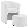 White Divulge Armchair and Ottoman  - No Shipping Charges
